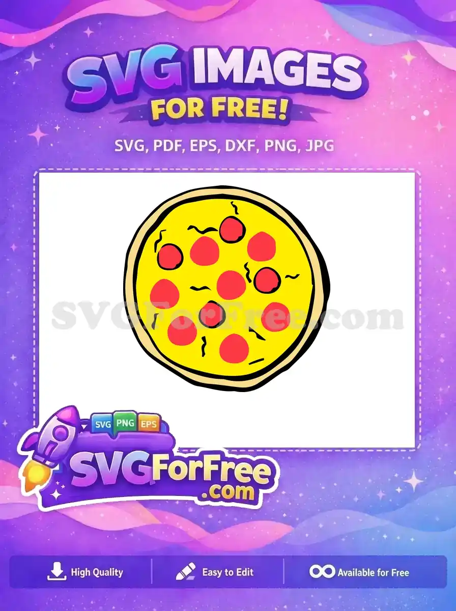 Free Pepperoni Pizza Free Yellow Crust Ninja Turtles Free SVG