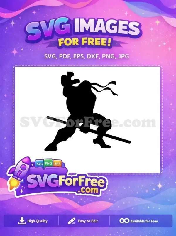 Free Donatello Silhouette Free Wielding Bo Staff Nike TMNT Free SVG Free Donatello Silhouette Free Wielding Bo Staff Nike TMNT Free SVG