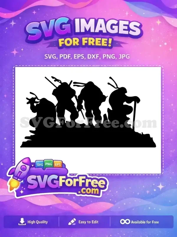 Free Nike Inspired Free Ninja Turtles Silhouette Movie Free SVG