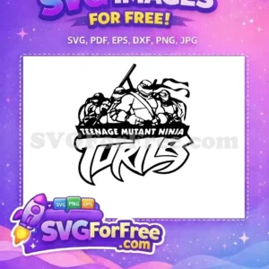 Free Black White Nike Ninja Turtles Free Group Pose Movie Free SVG