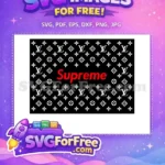 Free Supreme Logo Free Louis Vuitton Pattern Black Free SVG - Instant Download