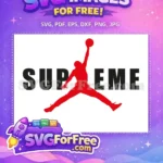 Free Red Silhouette Dunking Free Supreme Basketball Free SVG - Instant Download