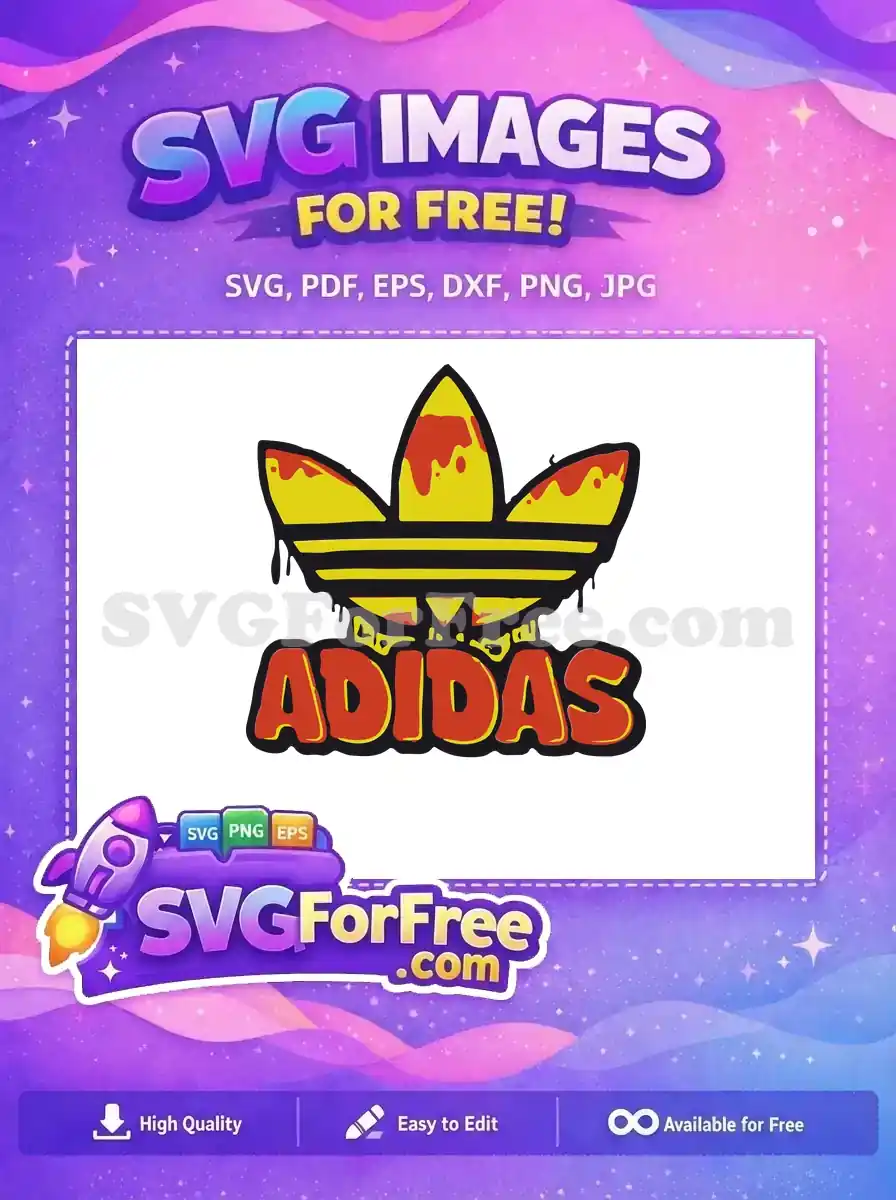 Free Adidas Yellow Red Drips Free Adidas Logo Free SVG