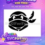 Free Leonardo Ninja Mask Free Nike Black Silhouette Movie Free SVG - Instant Download