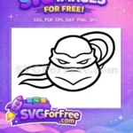 Free Ninja Turtle Nike Angry Free Donatello Head Free SVG - Instant Download