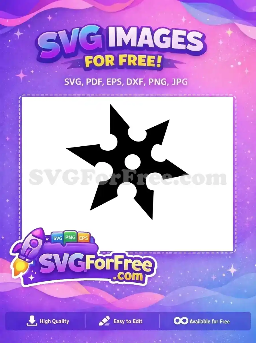 Free Black Shuriken Free Ninja Star Nike Free SVG