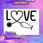 Free Stethoscope Heartbeat Free Nurse Quotes Love Design Free SVG - Instant Download