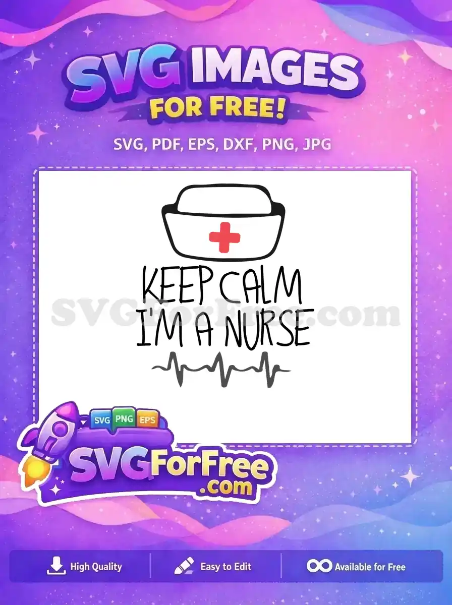 Free Red Cross Hat Free Heartbeat Line Nurse Free SVG