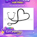 Free Heart Stethoscope Detail Free Nurse Quotes Free SVG - Instant Download