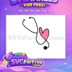 Free Pink Heart Free Stethoscope Nurse Quotes Free SVG - Instant Download