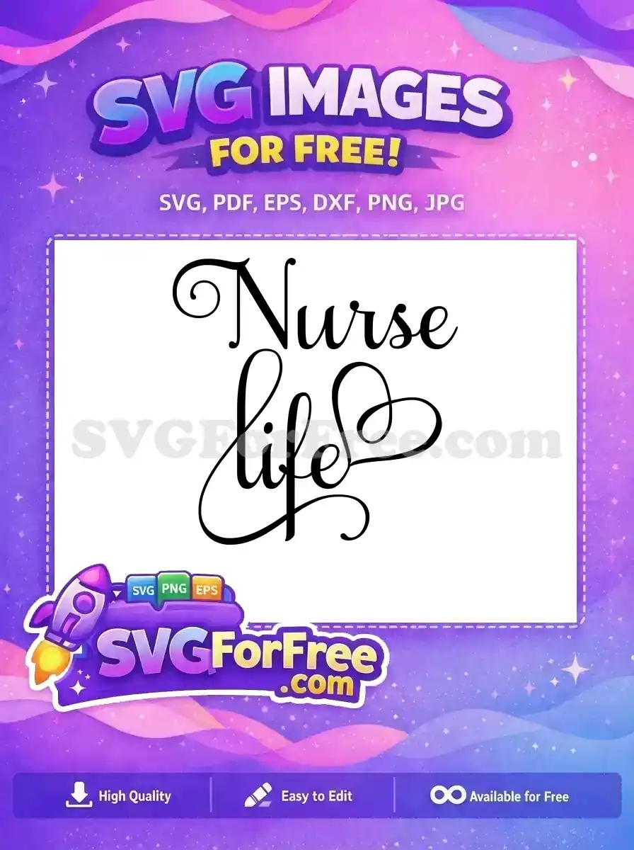 Free Nurse Life Text Free Heartbeat Design Nurse Free SVG