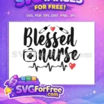 Free Blessed Nurse with Syringes Free Red Hearts EKG Line Nurse Free SVG - Instant Download