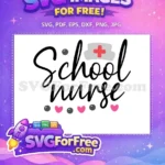 Free Hearts and Dots Free Nurse Cap School Nurse Free SVG - Instant Download