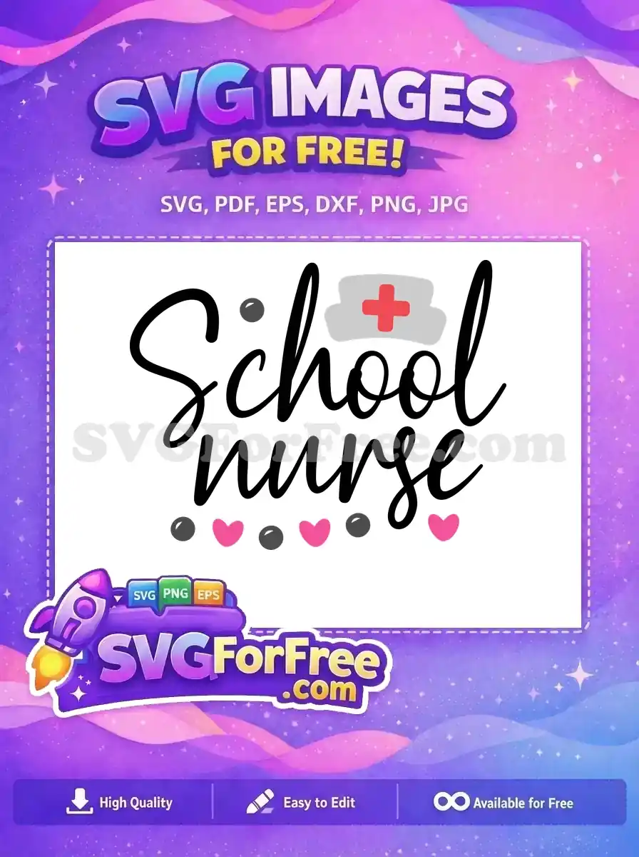Free Hearts and Dots Free Nurse Cap School Nurse Free SVG