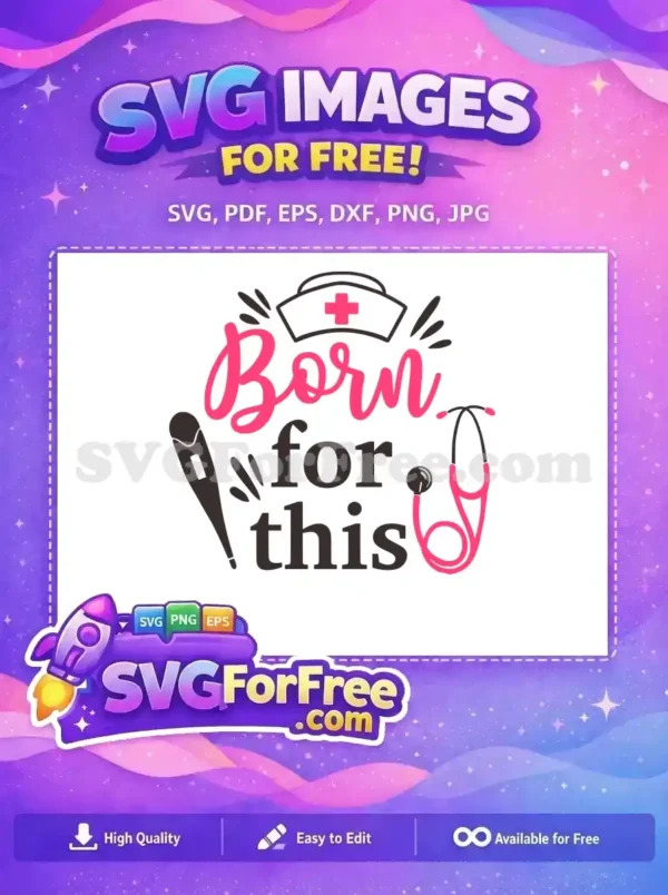 Free Pink Stethoscope Free Nurse Hat Born Quotes Free SVG