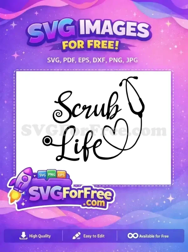 Free Stethoscope Heartbeat Free Scrub Life Nurse Free SVG