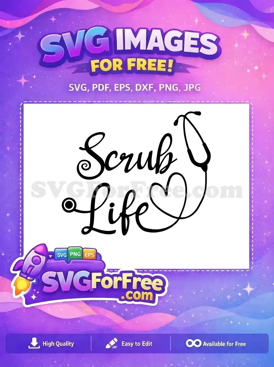 Free Stethoscope Heartbeat Free Scrub Life Nurse Free SVG