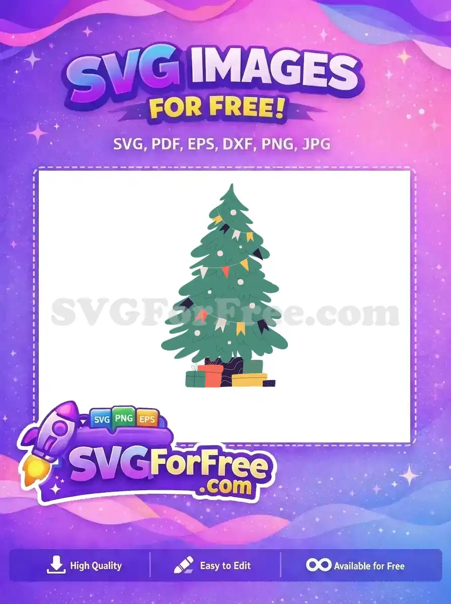 Free Decorated Tree Free Colorful Gifts Christmas Free SVG