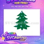 Free Dark Green Tree Free Stars Ornaments Christmas Free SVG - Instant Download
