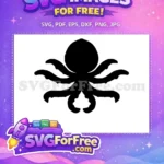 Free Tentacled Octopus Silhouette Free Sea Creature Pattern Free SVG - Instant Download