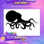 Free Black Octopus Free Silhouette Undersea Free SVG - Instant Download