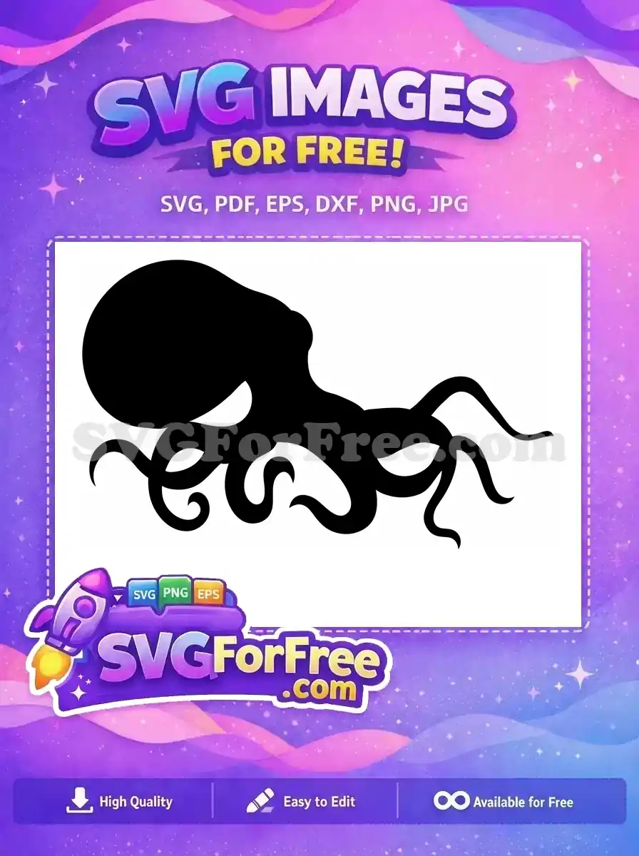 Free Black Octopus Free Silhouette Undersea Free SVG