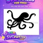 Free Black Tentacle Free Sea Octopus Silhouette Free SVG 1 - Instant Download