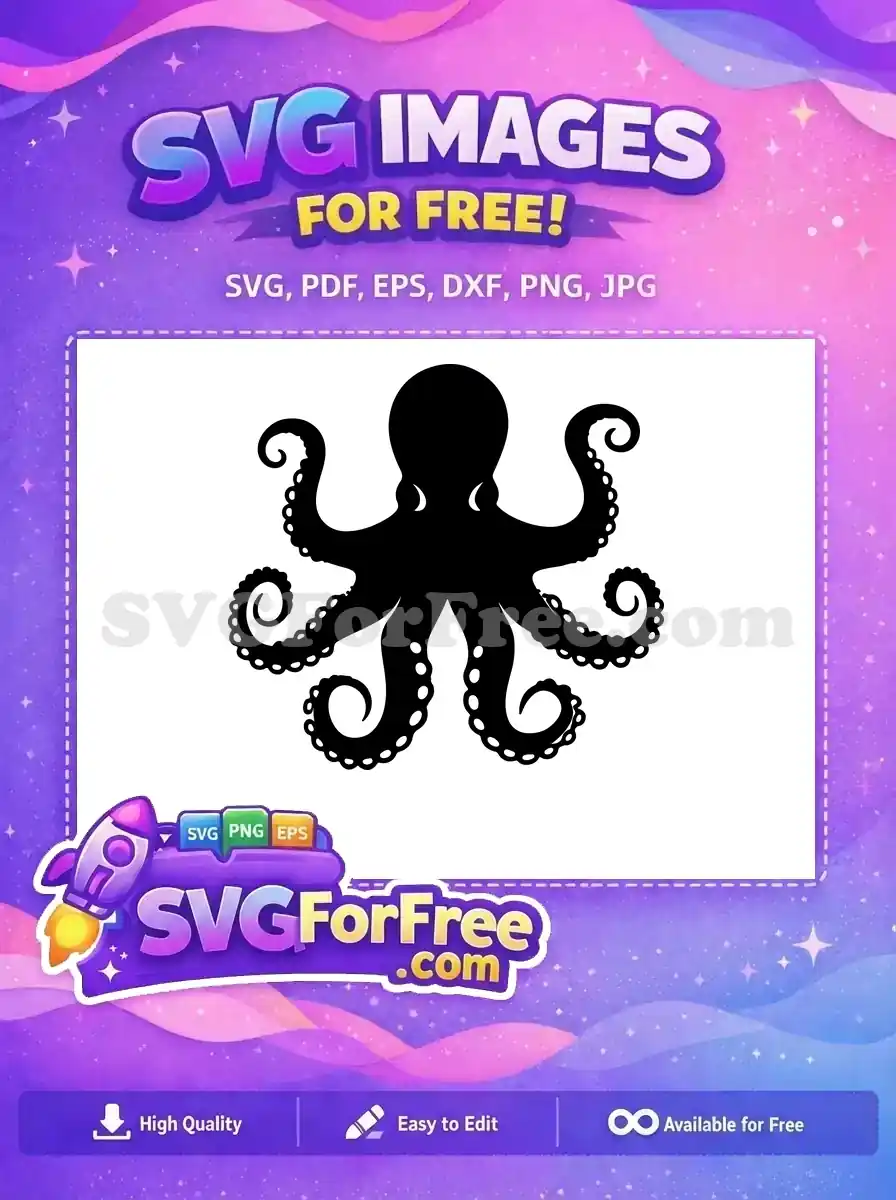 Free Black Tentacles Free Sea Creature Octopus Free SVG 1