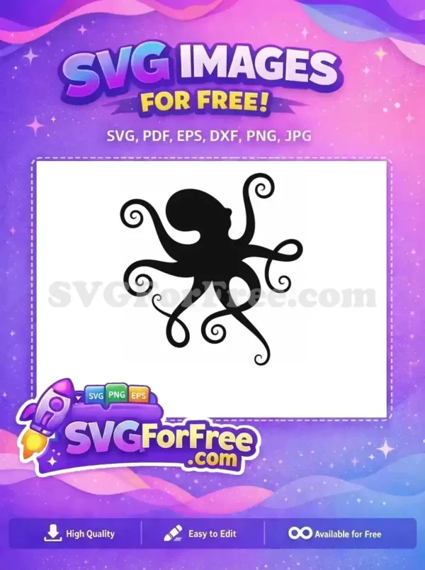Free Swirling Tentacles Free Ocean Creature Octopus Free SVG 1