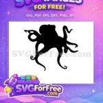 Free Curled Tentacle Free Sea Monster Octopus Free SVG - Instant Download
