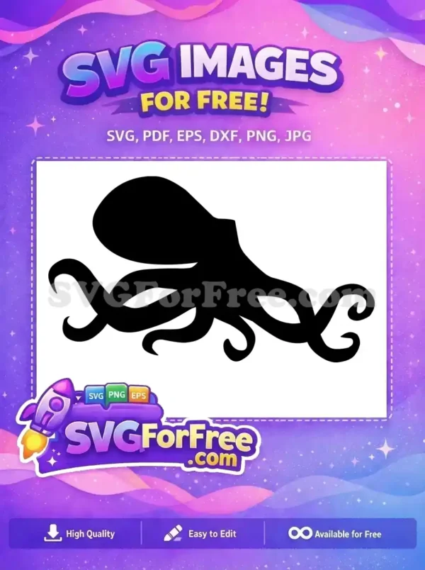 Free Curled Tentacles Free Sea Creature Octopus Free SVG 1