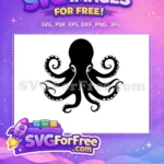 Free Black Tentacles Free Aquatic Creature Octopus Free SVG - Instant Download