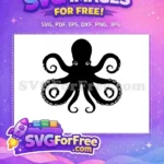 Free Black Octopus Tentacle Free Ocean Silhouette Sea Free SVG 1 - Instant Download