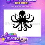 Free Black Octopus Silhouette Free Tentacle Design Free SVG - Instant Download