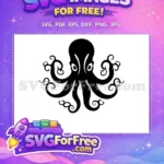 Free Curly Tentacles Free Black Silhouette Octopus Free SVG 1 - Instant Download
