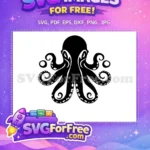 Free Black Octopus Tentacle Free Silhouette Sea Free SVG 2 - Instant Download