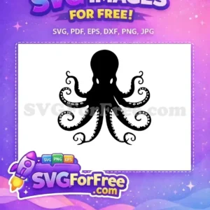 Free Black Octopus Free Sea Creature Silhouette Free SVG