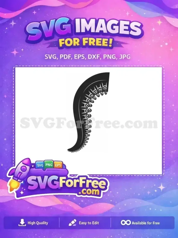 Free Black Tentacle Free Circle Detail Octopus Free SVG