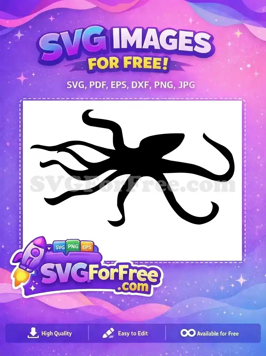 Free Curled Tentacles Free Black Silhouette Sea Free SVG 1