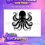 Free Black Tentacle Free Curled Silhouette Octopus Free SVG - Instant Download