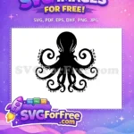 Free Black Tentacle Free Octopus Silhouette Sea Free SVG 1 - Instant Download