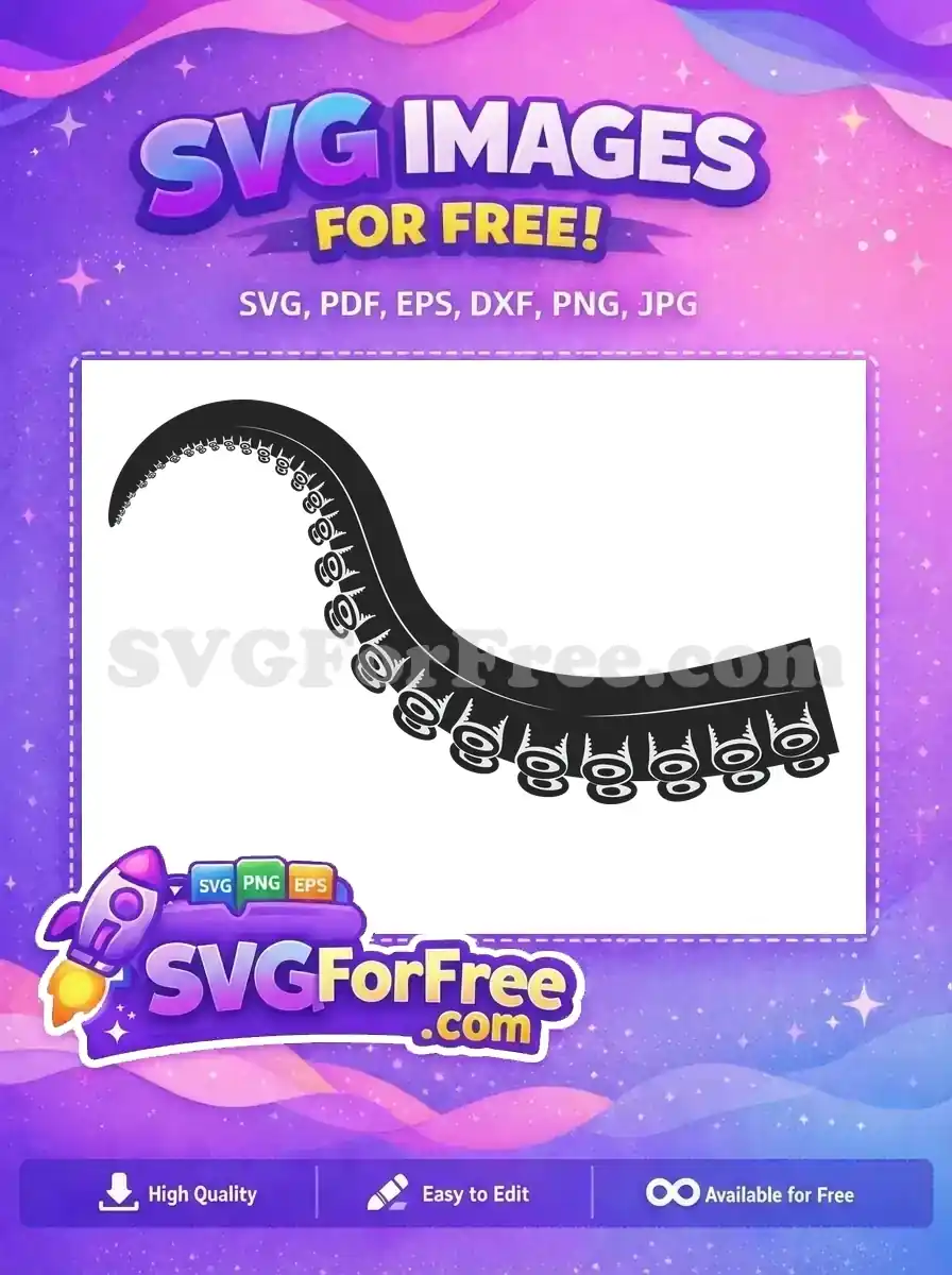 Free Black Octopus Tentacle Free Sucker Detail Sea Free SVG