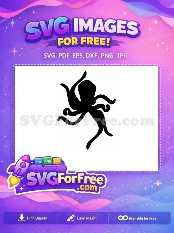 Free Detailed Tentacles Free Ocean Creature Silhouette Free SVG 1