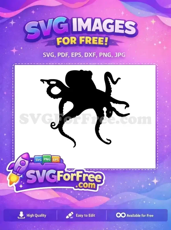 Free Black Tentacle Free Octopus Silhouette Free SVG
