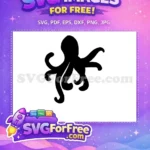 Free Curled Tentacles Free Black Ink Silhouette Undersea Free SVG - Instant Download