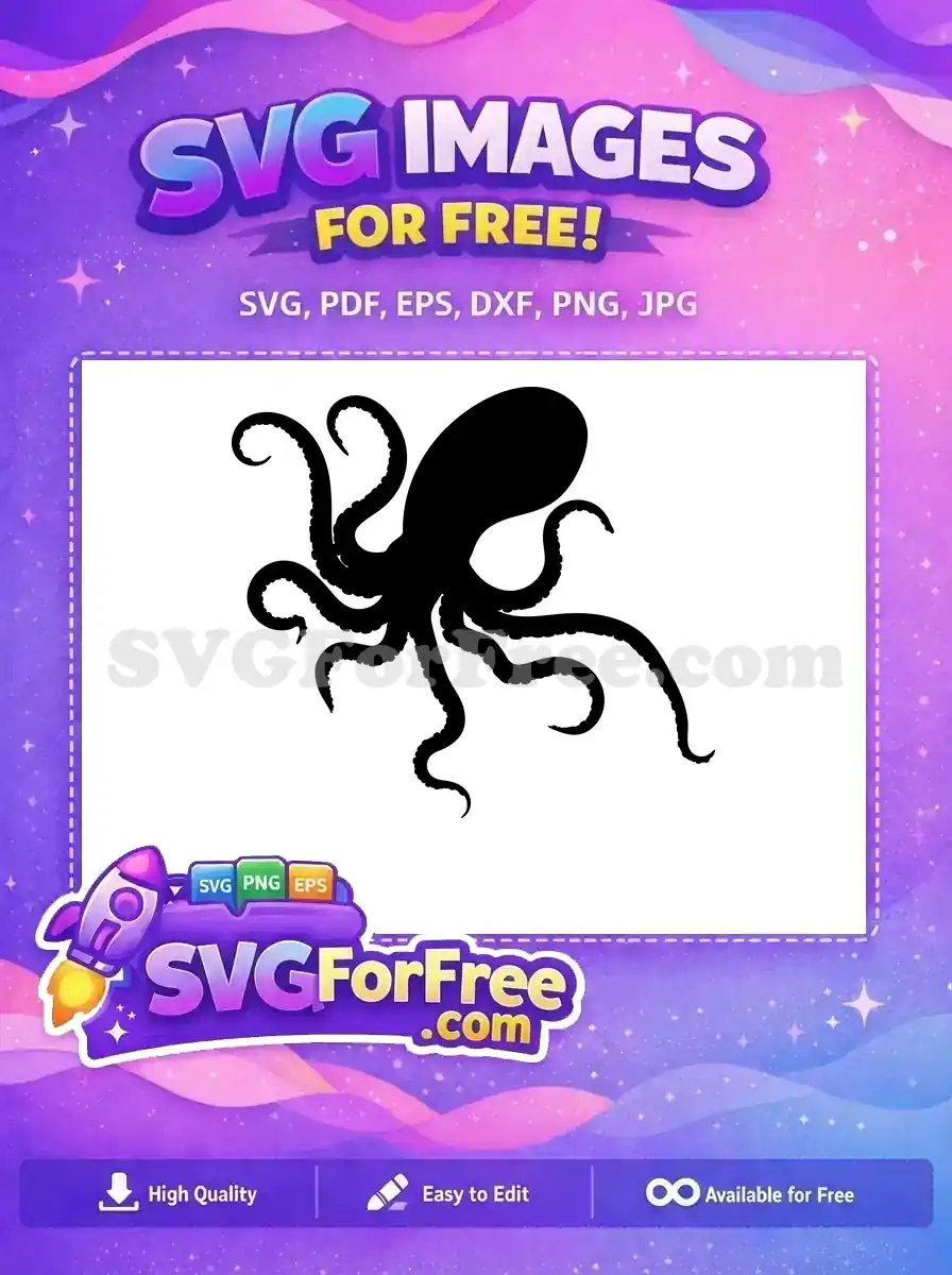Free Curled Tentacles Free Sea Creature Silhouette Free SVG