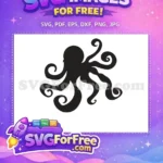 Free Black Tentacle Free Swirl Silhouette Undersea Free SVG - Instant Download