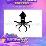 Free Black Octopus Silhouette Free Simple Tentacles Ocean Free SVG - Instant Download