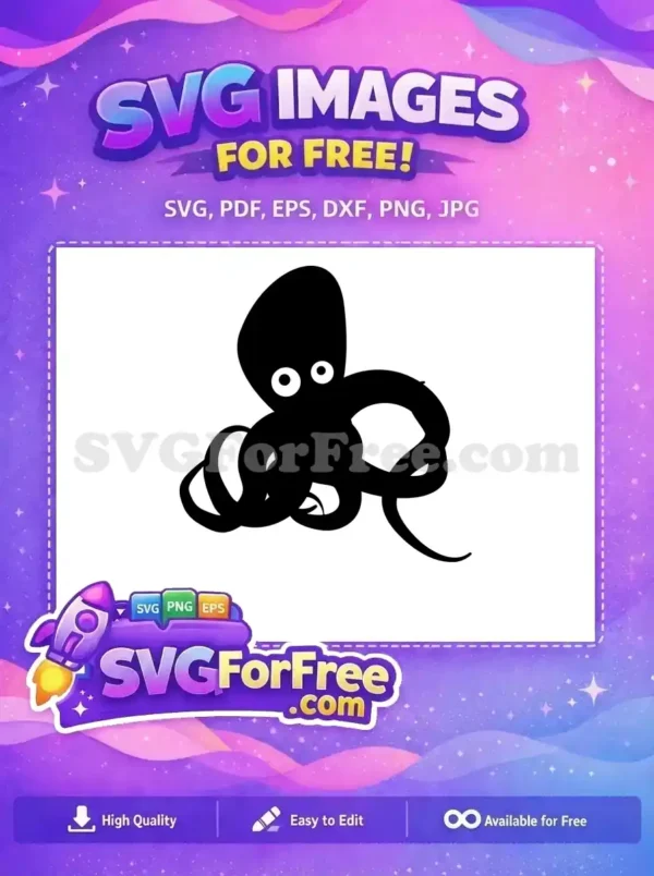 Free Cute Octopus Free Silhouette Sea Free SVG