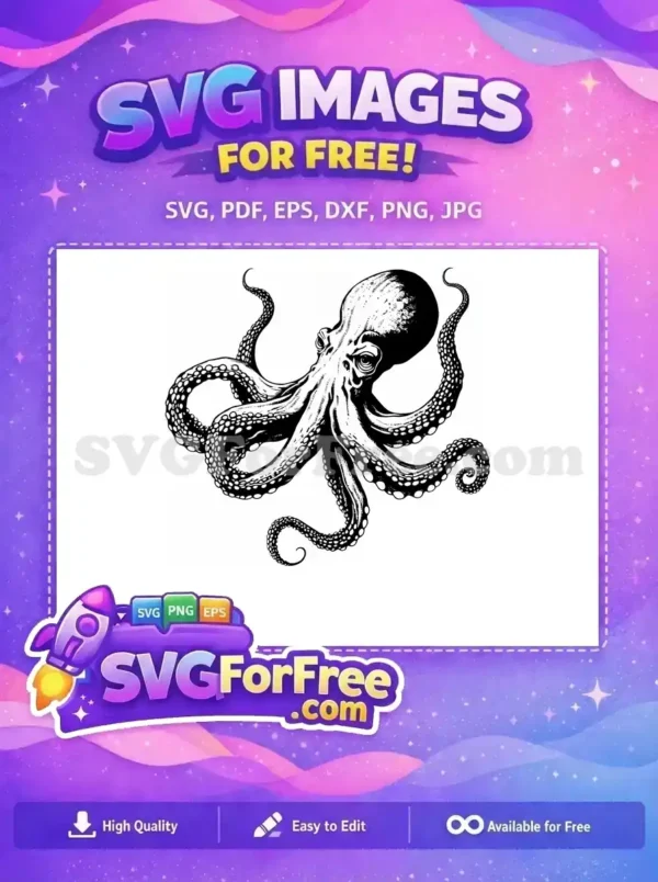Free Tentacle Design Free Sea Animal Octopus Free SVG 3